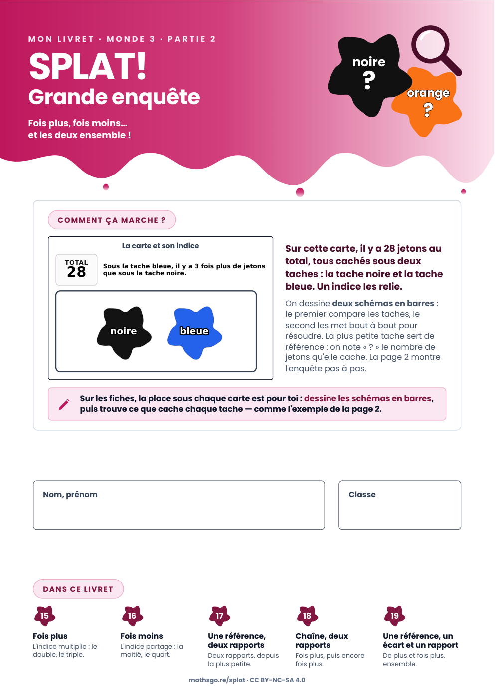 Couverture du livret SPLAT! Grande enquête, partie 2 du monde 3